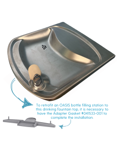 Retrofit Bottle Filler Spillway Adapter, Stainless Steel Alcove