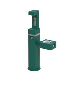 Outdoor, Free-Standing Bottle Filler with Single Drinking Fountain, Non-Refrigerated 