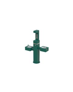 Outdoor, Free-Standing Bottle Filler with Split-Level Drinking Fountains, Non-Refrigerated 