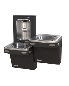 Bi-Level Versacooler II w/ Electronic Bottle Filler VersaFiller, Stainless Steel Alcove, Refrigerated, Matte Black Finish