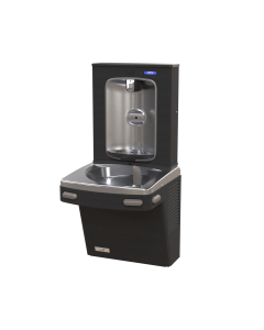 VersaCooler II with QUASAR™ VersaFiller in Stainless Steel Alcove, Refrigerated with VersaFilter III, Matte Black Finish
