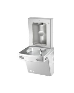 Mechanical Vandal Resistant Drinking Fountain with Vandal Resistant Bubbler w/Mechanical Bottle Filler, Stainless Steel Alcove, Refrigerated