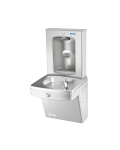 Mechanical Vandal Resistant Drinking Fountain and Vandal Resistant Bubbler w/Contactless Bottle Filler, Refrigerated Stainless