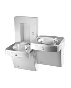 Vandal Resistant, Bi-Level Drinking Fountain with Filtered Mechanical Bottle Filler, Non-Refrigerated, Total PFAS