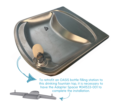 Retrofit Bottle Filler Spillway Adapter, Stainless Steel Alcove