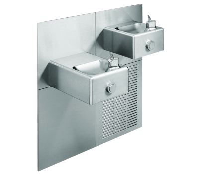 Contactless, Bi-Level On-A-Wall Fountain, Refrigerated