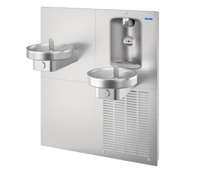 Bi-Level Radii Fountain w/ Integrated QUASAR Electronic Bottle Filler, Non-Refrigerated 